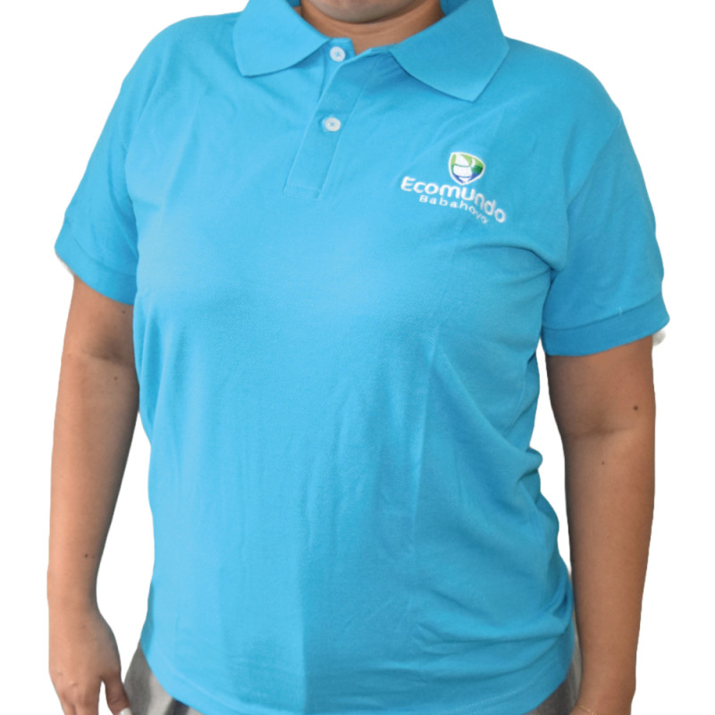 Camiseta de Diario Ecomundo Babahoyo Matutino Blanca cuello Azul