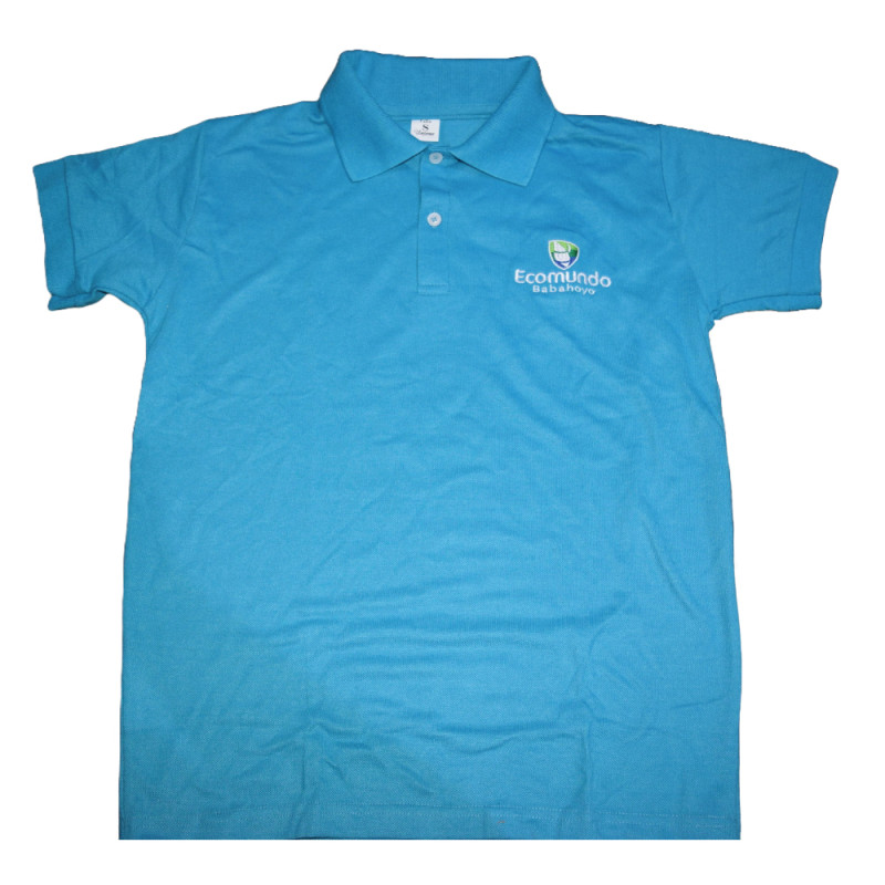 Camiseta de Diario Ecomundo Babahoyo Matutino Blanca cuello Azul