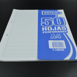 Funda hojas de 4 lIneas A4...